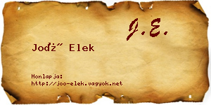 Joó Elek névjegykártya